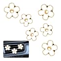 Kewucn 6 Pcs Daisy Air Vent Clips, Cute Flower Car Air Conditioning Outlet Clip, Colorful Air Fresheners Vent Decorative Clips, Universal Auto Interior Accessories for Girls Women (White)