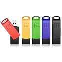 KEXIN 128GB Flash Drive 5 Pack Thumb Drive Bulk 128 G Swivel USB 2.0 Memory Stick for Data Storage
