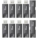 KEXIN 16GB Flash Drive 10 Pack Thumb Drive USB 2.0 Flash Drive Memory Stick USB Data Storage Jump Drive (16GB, Black)