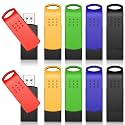 KEXIN 16GB Flash Drive 10 Pack USB 2.0 Thumb Drives Swivel Bulk USB Drive