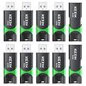 KEXIN 64 GB Flash Drive 10 Pack USB 3.0 Flash Drive 64G Thumb Drive 3.0 Memory Stick Data Storage USB Stick with LED Indicator,64G 10Pack Black+ Green
