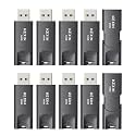 KEXIN 64GB Flash Drive 10 Pack Thumb Drive USB Flash Drive Zip Drive USB 2.0 Memory Stick Data Storage (64GB, Black)