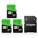 KEXIN 3 Pack Memory Card 32GB with Adapter Up to 85MB/s R 30 MB/s W Class 10 High Speed Card Micro SD 32 GB UHS-I TF Card, C10, U1, Memory TF Card for Tablet/Mobile Phone/Camera/Car Audio/Game Console