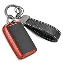 Key Fob Cover for Mazda, Carbon-Fiber-Style Keychain Case, Red