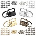 Key Fob Hardware 60 Pcs, 1inch 4 Colors with Key Rings