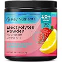 KEY NUTRIENTS Electrolytes Powder No Sugar - Juicy Strawberry Lemonade Electrolyte Powder - Hydration Powder - No Calories, Gluten Free Keto Electrolytes Powder - 90 Servings - Made in USA