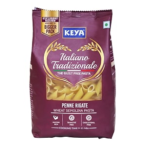 Keya Penne Pasta 1kg, 100% Durum Wheat Pasta | Vegetarian | No MSG | Low in Calories | No Trans Fats | Healthy | Cooked in 10 Minutes