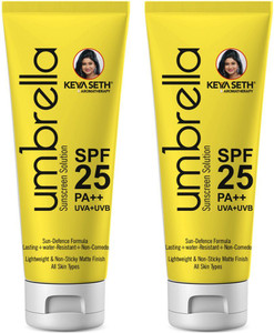 keya seth aromatherapy sunscreen - spf 25 pa umbrella sunscreen solution spf 25 with pa uv protection sweat resistant formula oil control enriched with pure essential oil wheatgerm  almond 200 ml