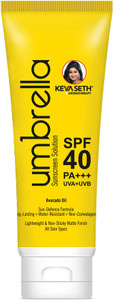 keya seth aromatherapy sunscreen - spf 50 pa umbrella sunscreen solution spf 40 with pa uv protection sweat resistant formula oil control enriched with avocado  wheatgerm essential oil