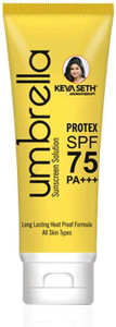 keya seth aromatherapy sunscreen - spf 75 pa umbrella sunscreen solution spf 75 with pa long lasting uv  heat protection formula oil control enriched micronized zinc oxide