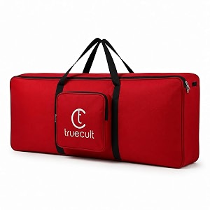true cult 37 key keyboard bag compatible with yamaha pss-e30 pss-f30 amp casio 37 keys keyboard  padded polyester keyboard case  waterproof dustproof carry bag with shoulder strap  red