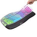 Keyboard Cover for Logitech K350 MK550 MK570 Wireless Wave Keyboard,Colorful Silicone Keyboard Protector Skin for Logitech K350 MK550 MK570 Ergonomic Keyboard Protective Accessories(Utra-Thin)