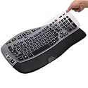 Keyboard Cover for Logitech K350 MK550 MK570 Wireless Wave Keyboard,Utra-Thin Silicone Keyboard Protector Skin for Logitech K350 MK550 MK570 Ergonomic Keyboard Protective Accessories(Black)