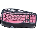 Keyboard Cover for Logitech K350 MK570 MK550 Keyboard Cover Skin for Logitech K350 MK550 MK570 Wireless Wave Keyboard Skin Protector Accessories, Ombre Pink