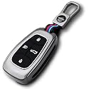 KEYCEPT Metal Key Cover for Tata Nexon | Altroz | Harrier | Punch | EV | Safari and Facelift 4 Button Smart Key (Short Keychain).