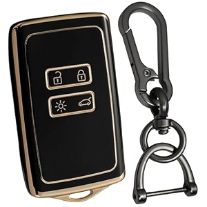 keycept gold line tpu key cover compatible for renault triber  kiger  duster 2026 4 button smart card key keycover with keychain