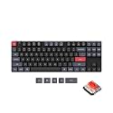 Keychron K1 Pro RGB Ultra-Slim QMK/VIA Custom Bluetooth Wireless/USB Wired Mechanical Keyboard with Low-Profile Gateron Red Switch, PBT Keycaps TKL Layout Computer Keyboard for Mac Windows Linux