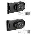 Keyless Cabinet Combination Lock,3-Digit Combination Lock Twist Knob Hasp Latch Lock,Door Security Slide Latch Lock for Small Doors,Cabinets,Barn Door,Bathroom,Outdoor (3 Inch,Black,2Pack)