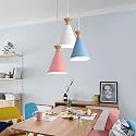 3 Light Hanging Light for Home, Pink, White, Blue Aluminium Pendant Light Ceiling Lamp with Modern Hanging Lamp for Bulb Not Included, Cluster Set