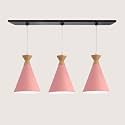3 Light Hanging Light for Home, Pink Aluminium Pendant Light Ceiling Lamp with Modern Hanging Lamp for Bulb Not Included, Linear Set