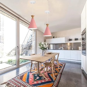 pink hanging light for home aluminium pendant light ceiling lamp with modern hanging lamp for bulb not included pack of 2