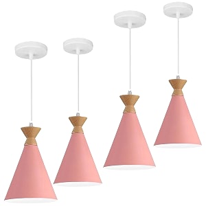 pink hanging light for home aluminium pendant light ceiling lamp with modern hanging lamp for bulb not included pack of 4