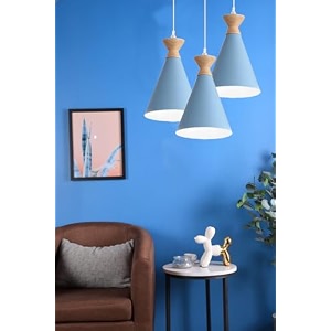 blue hanging light for home aluminium pendant light ceiling lamp with modern hanging lamp for bulb not included pack of 3
