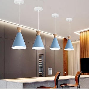 blue hanging light for home aluminium pendant light ceiling lamp with modern hanging lamp for bulb not included pack of 4