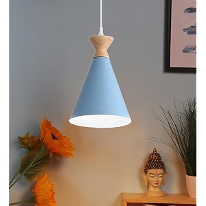 hanging cone shade light bulb not included sky blue pack of 1