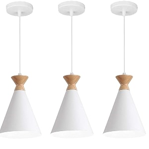 hanging cone shade light bulb not included white pack of 3