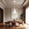 Hanging Cone Shade Light, Bulb Not Included, White, Pack of 1