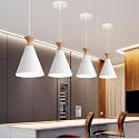Hanging Cone Shade Light, Bulb Not Included, White, Pack of 4