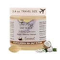 The Keys Salt Scrub -Sea Salt Scrub - Exfoliating Body Scrub with Wooden Spoon - Moisturizing Exfoliator for Hands, Foot, Bath, (3.4 Ounce (Pack of 1), Coconut)