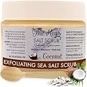 The Keys Salt Scrub -Sea Salt Scrub - Exfoliating Body Scrub with Wooden Spoon - Moisturizing Exfoliator for Hands, Foot, Bath, (12 Ounce (Pack of 1), Coconut)
