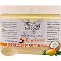 The Keys Salt Scrub -Sea Salt Scrub - Exfoliating Body Scrub with Wooden Spoon - Moisturizing Exfoliator for Hands, Foot, Bath, (12 Ounce (Pack of 1), Mango Coconut)