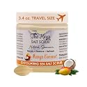 The Keys Salt Scrub -Sea Salt Scrub - Exfoliating Body Scrub with Wooden Spoon - Moisturizing Exfoliator for Hands, Foot, Bath, (3.4 Ounce (Pack of 1), Mango Coconut)