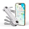 KeySmart iPro - Key Finder Locator with Sound, Keychain Key Holder, Apple Find My App Compatible, Key Organizer, Compact Clutter-Free Key Chain Tracker, Rechargeable Battery (Up to 14 Keys, White)
