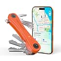KeySmart iPro - Key Finder Locator with Sound, Keychain Key Holder, Apple Find My App Compatible, Key Organizer, Compact Clutter-Free Key Chain Tracker, Rechargeable Battery (Up to 14 Keys, Orange)