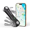 KeySmart iPro - Key Finder Locator with Sound, Keychain Key Holder, Apple Find My App Compatible, Key Organizer, Compact Clutter-Free Key Chain Tracker, Rechargeable Battery (Up to 14 Keys, Black)