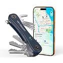 KeySmart iPro - Key Finder Locator with Sound, Keychain Key Holder, Apple Find My App Compatible, Key Organizer, Compact Clutter-Free Key Chain Tracker, Rechargeable Battery (Up to 14 Keys, Blue)