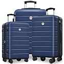 KEYTANG Classic 3-Piece Luggage Set with TSA Lock, Lightweight Suitcase with Spinner Wheels, Hardshell Expandable Carry-On Luggage, 20/24/28 inch, Navy Blue