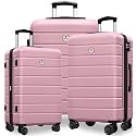 KEYTANG Classic 3-Piece Luggage Set with TSA Lock, Lightweight Suitcase with Spinner Wheels, Hardshell Expandable Carry-On Luggage, 20/24/28 inch, Pink