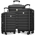 KEYTANG Classic 3-Piece Luggage Set with TSA Lock, Lightweight Suitcase with Spinner Wheels, Hardshell Expandable Carry-On Luggage, 20/24/28 inch, Black