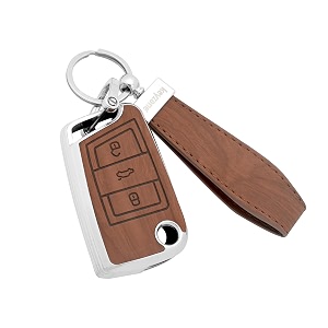 Keyzone Woodgrain TPU Key Cover Keychain