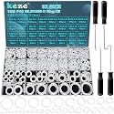 KEZE 1228 Pcs 32 Size Clear Food Grade Silicone O Rings Assortment Kit with Pick and Hook,White Heat Resistance VMQ Seal O Ring Set Metric OD:4-32mm