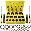 KEZE 382 Pcs SAE Viton O Ring Assortment Kit 30 Sizes Brown O-Ring Set for Various Automobiles Engines Pumps cylinders Plumbing High Temperature Chemicals Resistance 75A with O Rings Hook