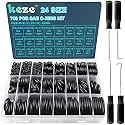 KEZE 788 Pcs SAE Rubber O Ring Assortment Kit Buna-N 70A 24 Size USA Standard Inch O Rings Set for Assort Faucets Plumbing Hydraulics Hose Repairs with O Ring Hook and Pick