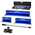 KEZERS Drywall Skimming Blade Set-12",22" &amp; 32" Skimming Blades + 35"-81" Extension Handle Pole, Stainless Steel Construction Knife,Smoothing Drywall Knife,Extruded Aluminum,High Impact End Caps