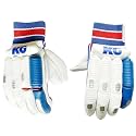 KG Gold Super Cricket Batting Gloves (White/Blue, Men, Right Handed)