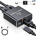 Ethernet Splitter 1 to 2, 1000Mbps, RJ45, USB Powered, Cat5/6/7/8 Compatible, 2 Devices Simultaneous Networking